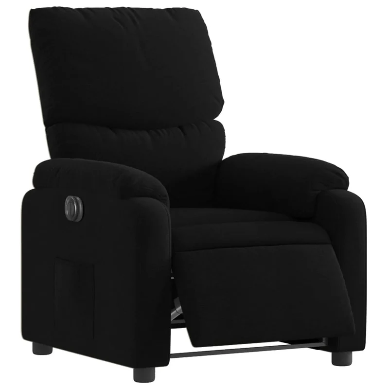 Fauteuil relax TV fonction d'inclinaison électrique très confortable en tissu noir DEC028501