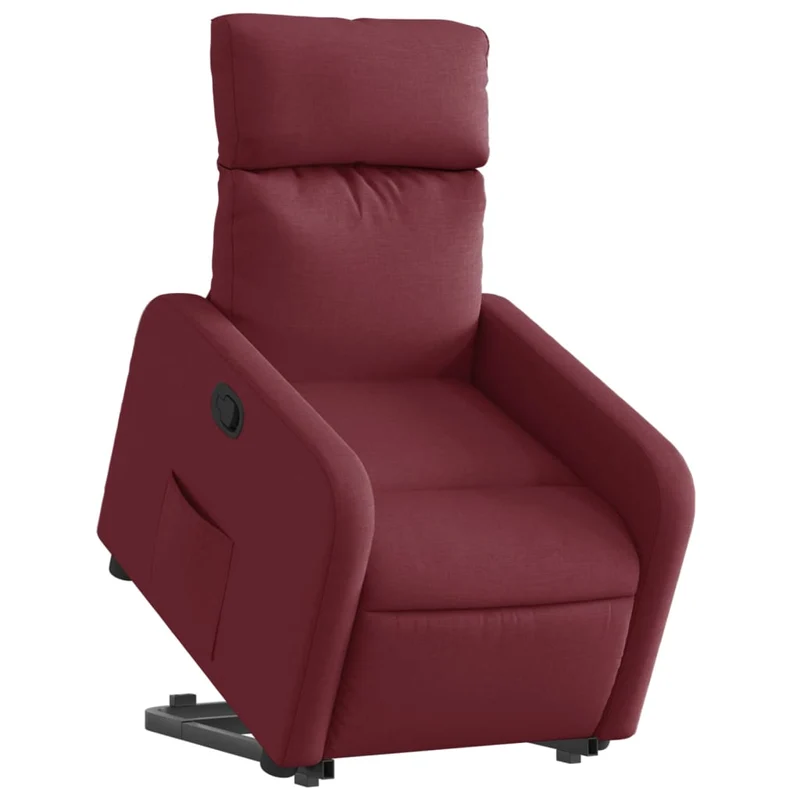 Fauteuil relax TV rembourrage confortable fonction de levage électrique en tissu rouge bordeaux DEC028163