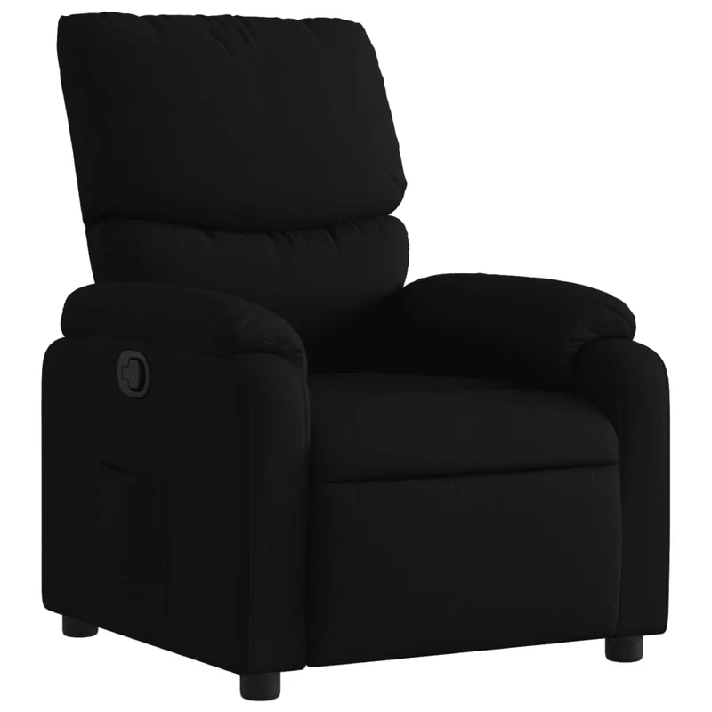 Fauteuil relax TV rembourrage confortable fonction d'inclinaison manuelle en tissu noir DEC028101