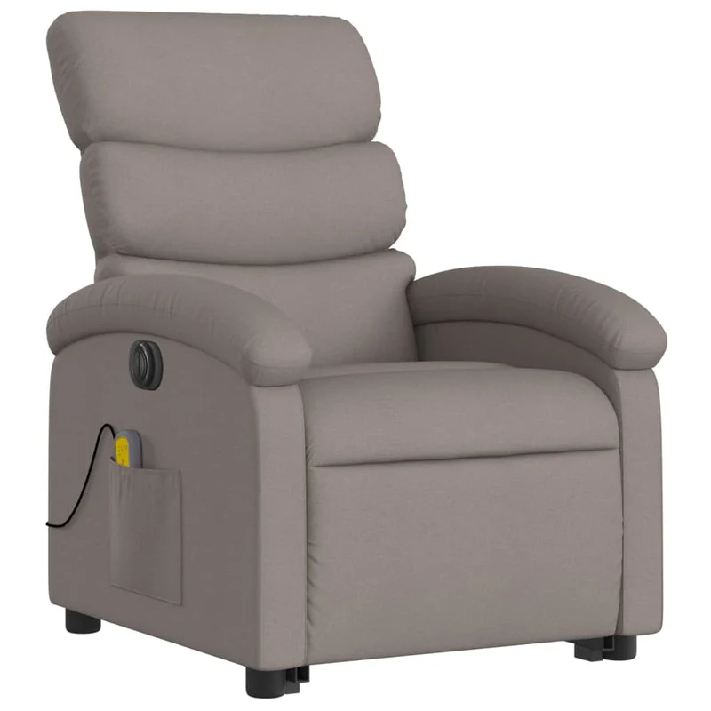 Fauteuil de relaxation fonction massage et inclinable en tissu taupe DEC027867