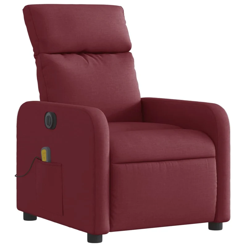 Fauteuil de relaxation TV fonction d'inclinaison électrique en tissu rouge bordeaux DEC027256
