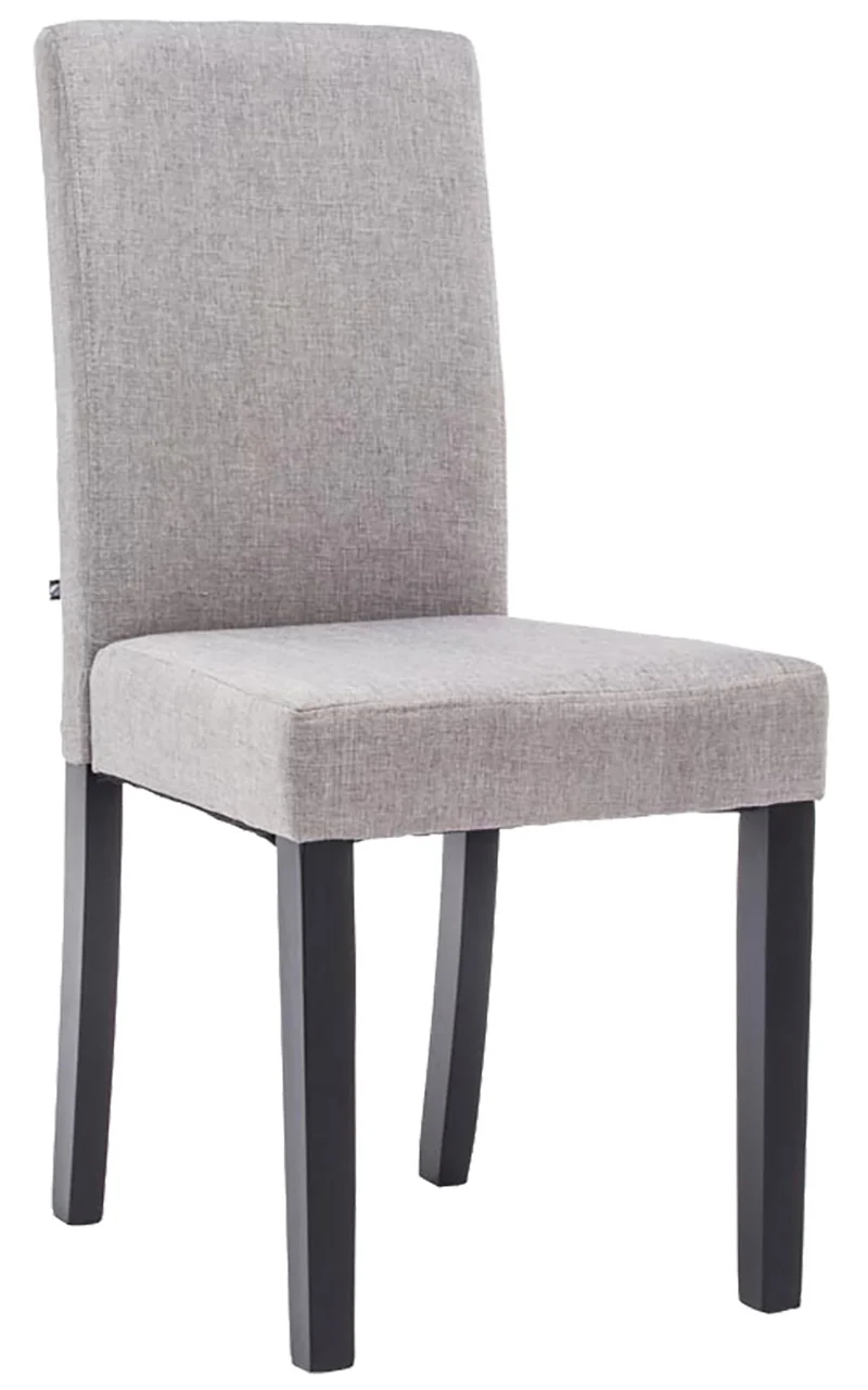 Chaise de salle à manger x1 design moderne en tissu gris clair et pieds en bois noir 10_0002033