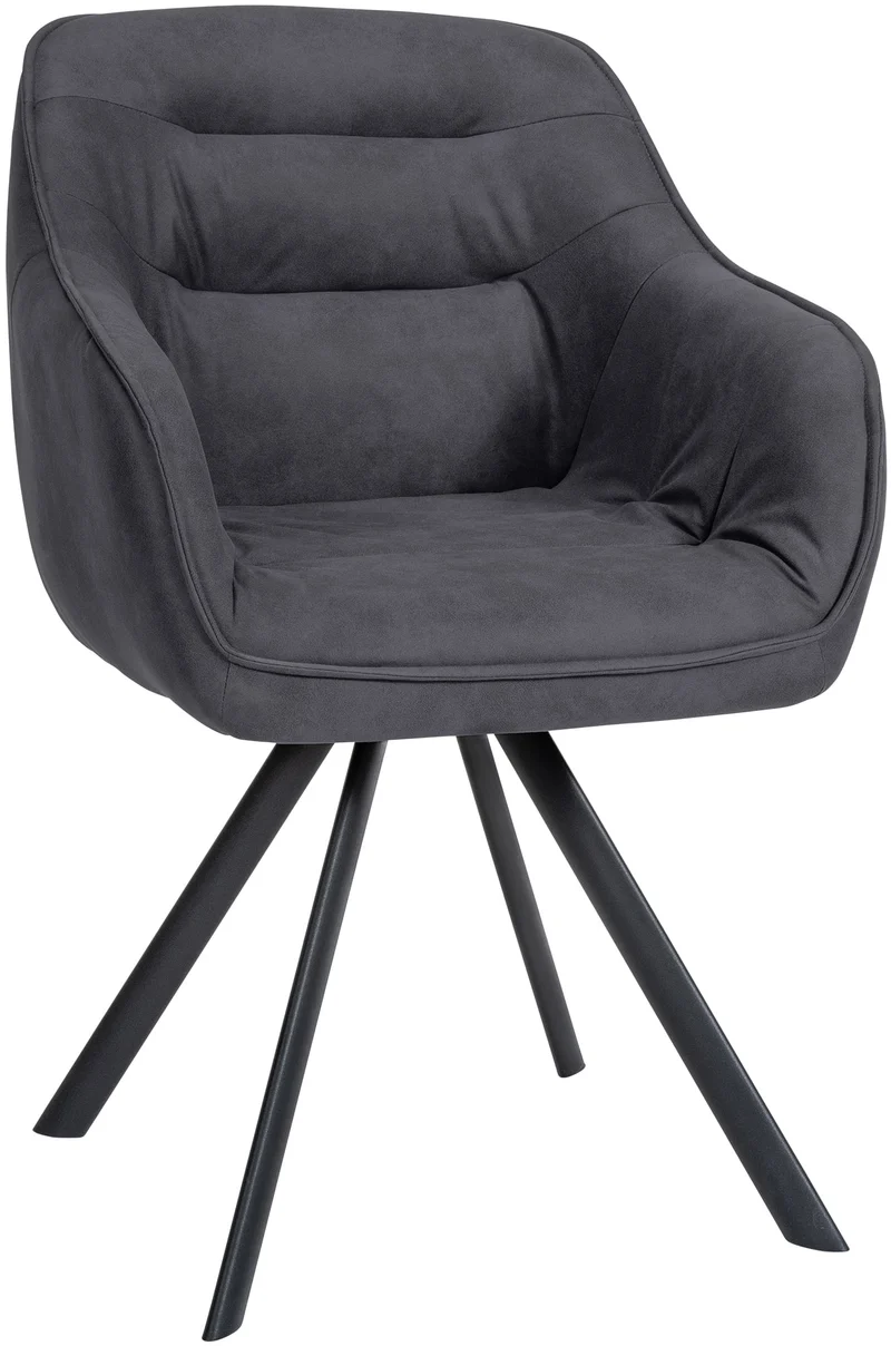 Chaise de salle à manger x1 design moderne confortable en tissu noir piétement stable à quatre pieds en métal 10_0002344