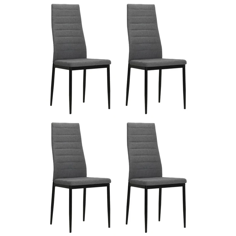 Lot de 4 chaises de salle à manger cuisine design moderne en tissu gris clair CDS021504