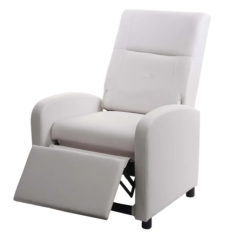 Fauteuil TV relax en synthétique dossier pliable 99x70x75cm blanc 04_0002006