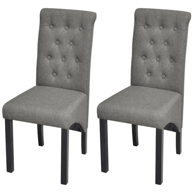 Lot de 2 chaises de salle à manger cuisine design moderne et confortable gris clair tissu CDS020476
