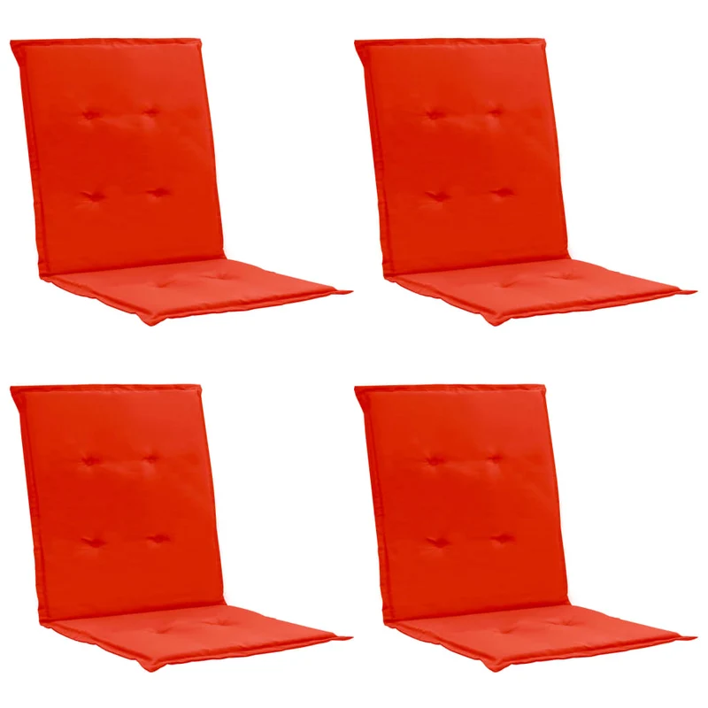 lot de 4 coussins de chaise de jardin 100% polyester imperméable rouge 100 x 50 x 3 cm DEC021687