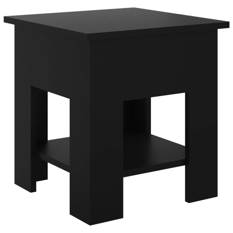 Table de chevet table d'appoint 40 x 40 x 42 cm bois d'ingénierie noir DEC039642