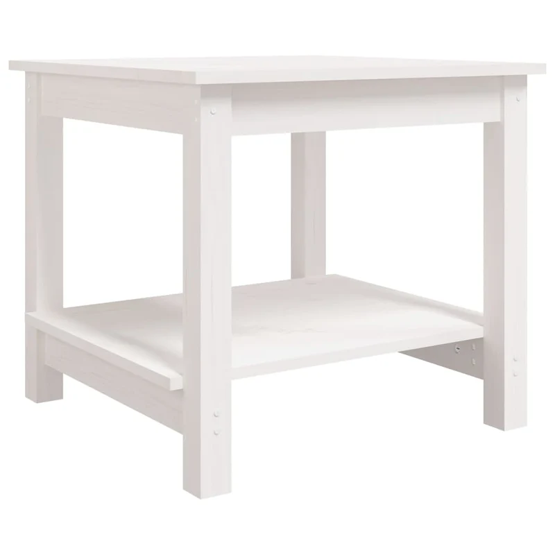 Table d'appoint table de chevet design intemporel 50 x 50 x 45 cm bois massif de pin blanc DEC037888