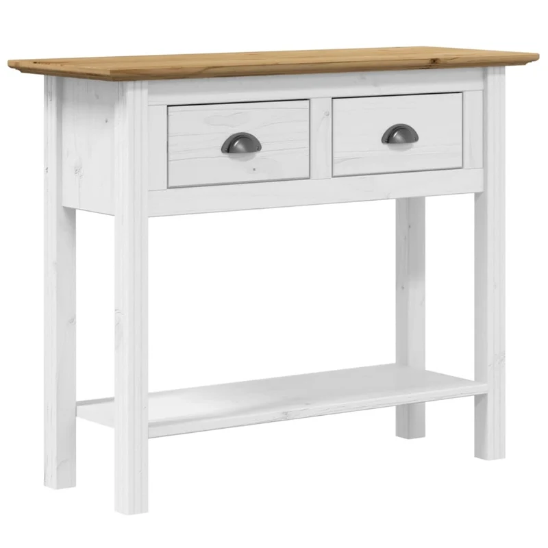 Table console d'entrée fonctionnel et stylé avec tiroirs 91 x 35 x 74 cm bois de pin massif DEC031731