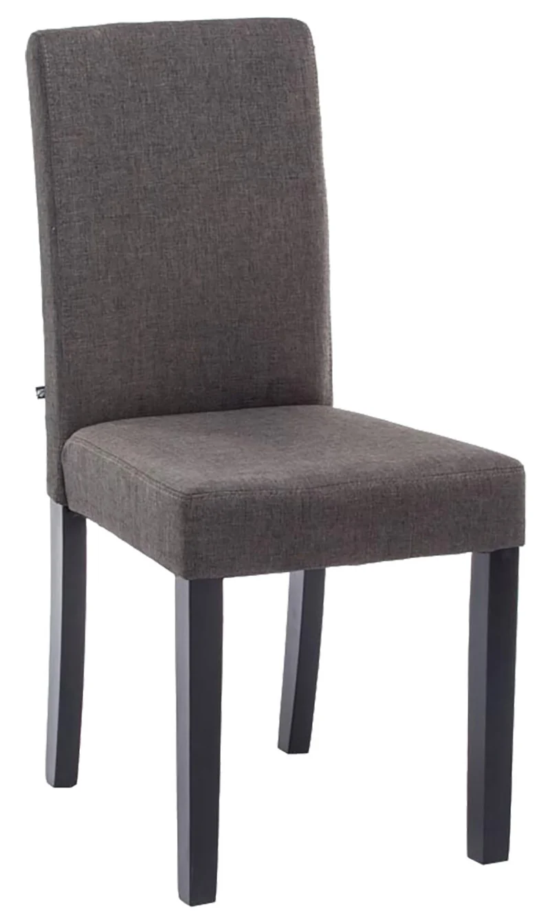 Chaise de salle à manger x1 design moderne en tissu gris foncé et pieds en bois noir 10_0002032