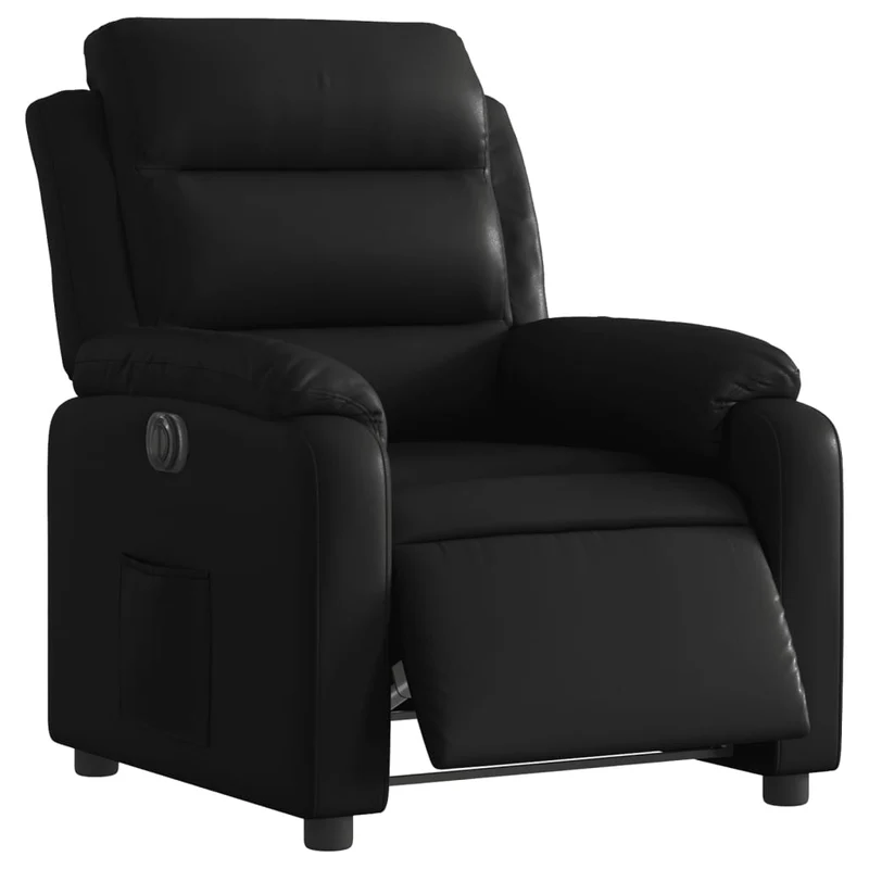 Fauteuil relax TV fonction d'inclinaison électrique très confortable en PVC noir DEC028460
