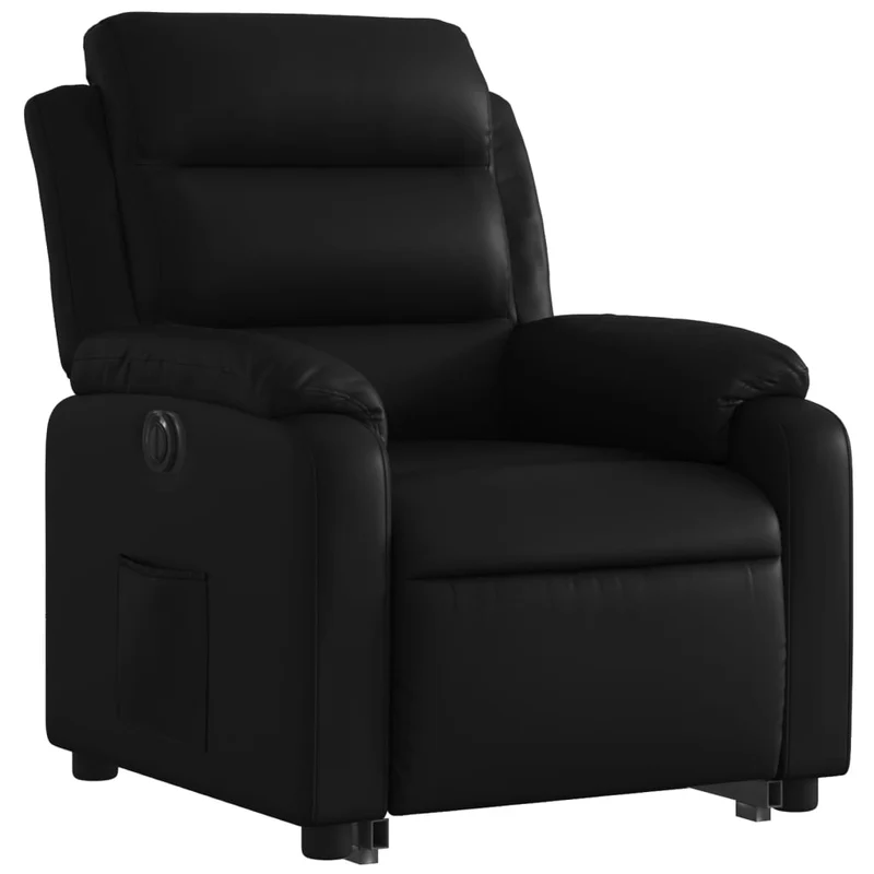 Fauteuil relax TV fonction de levage électrique très confortable en PVC noir DEC028464