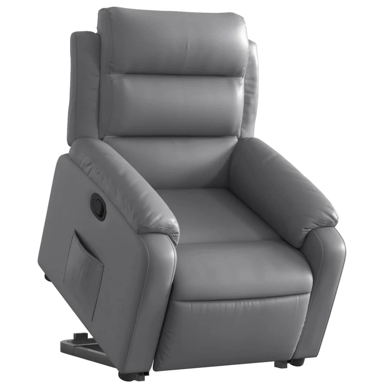 Fauteuil relax TV rembourrage confortable fonction de levage électrique en PVC gris DEC027987