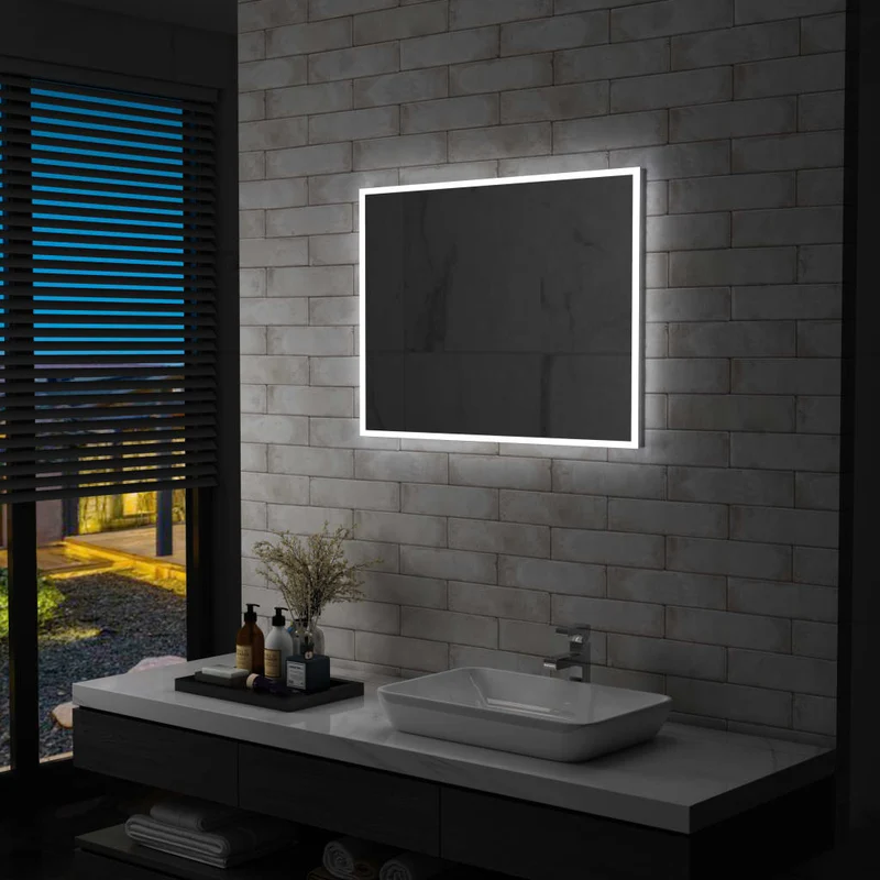 Miroir mural à LED pour salle de bains 80 x 60 cm DEC022608