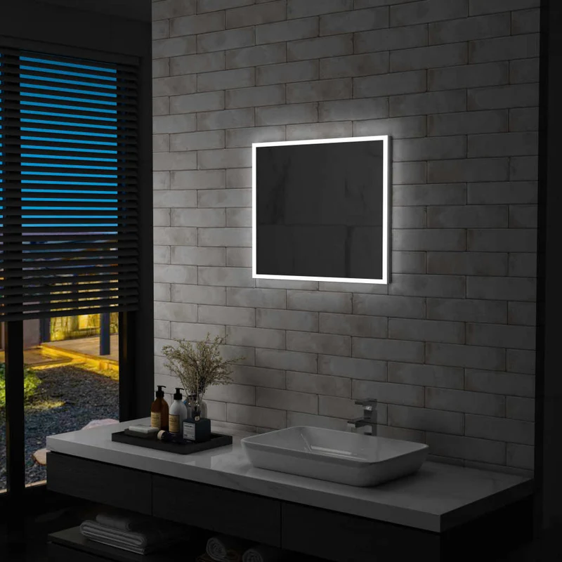Miroir mural à LED pour salle de bains 60 x 50 cm DEC022607