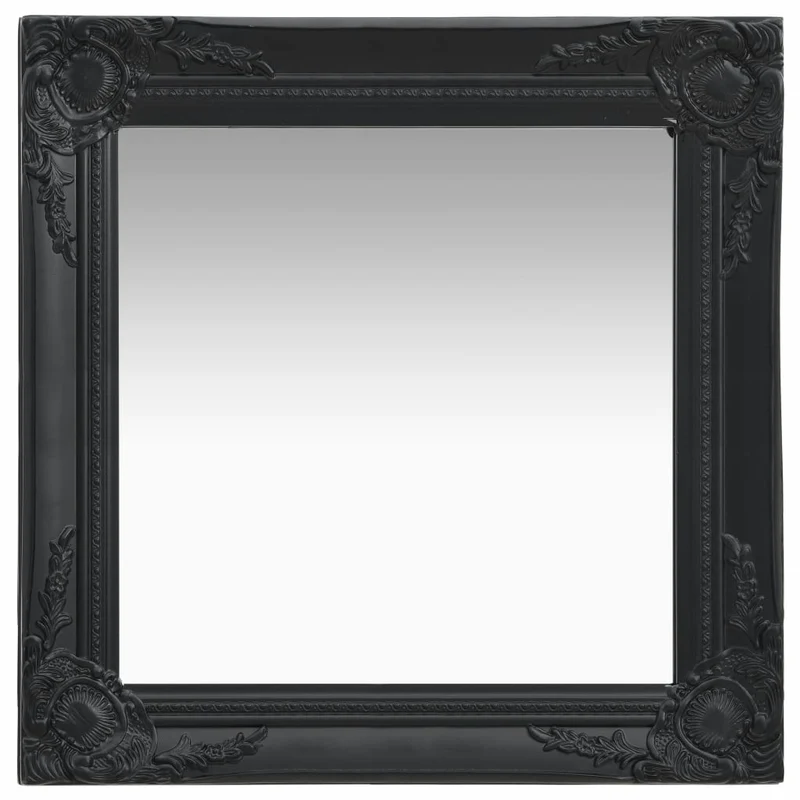 Miroir mural carré style baroque 50x50 cm Noir DEC022857