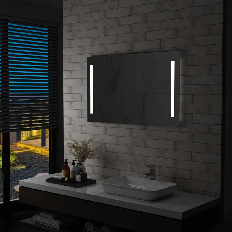 Miroir mural à LED pour salle de bains 100 x 60 cm DEC022588