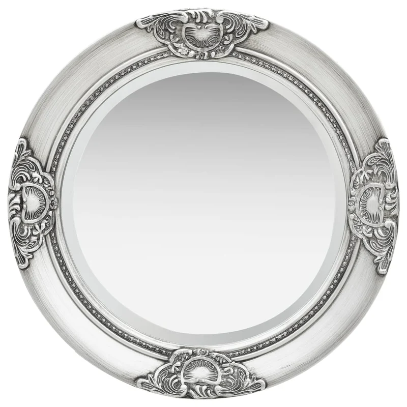 Miroir mural rond style baroque 50 cm Argenté DEC022888