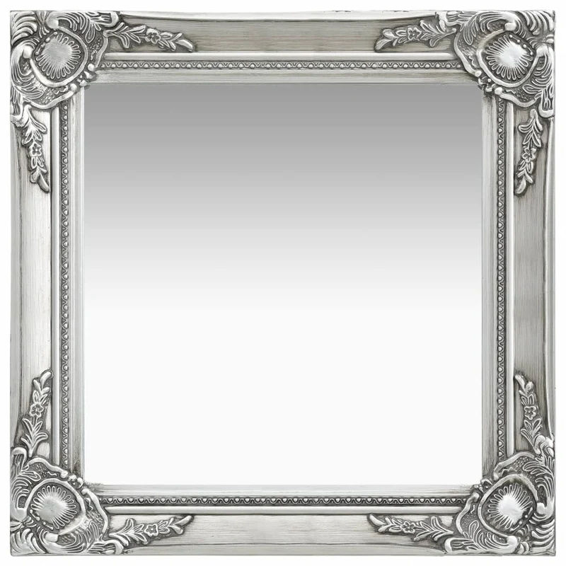 Miroir mural carré style baroque 50x50 cm Argenté DEC022856