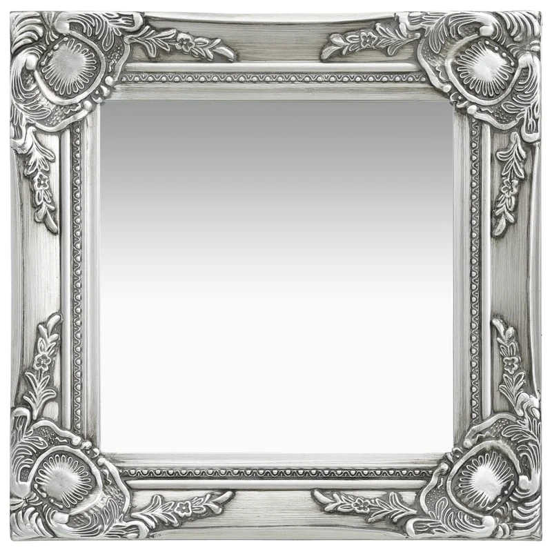 Miroir mural carré style baroque 40x40 cm Argenté DEC022848