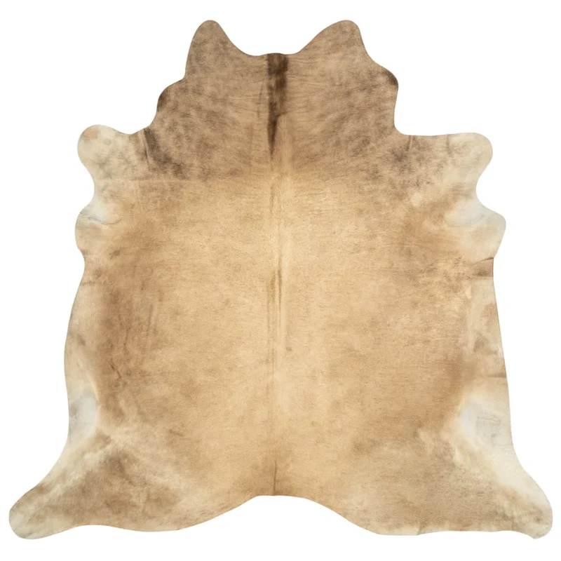 Tapis en peau de vache véritable 150 x 170 cm Beige DEC024018