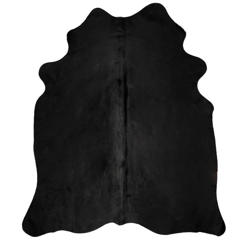 Tapis en peau de vache véritable Noir 150 x 170 cm DEC024014