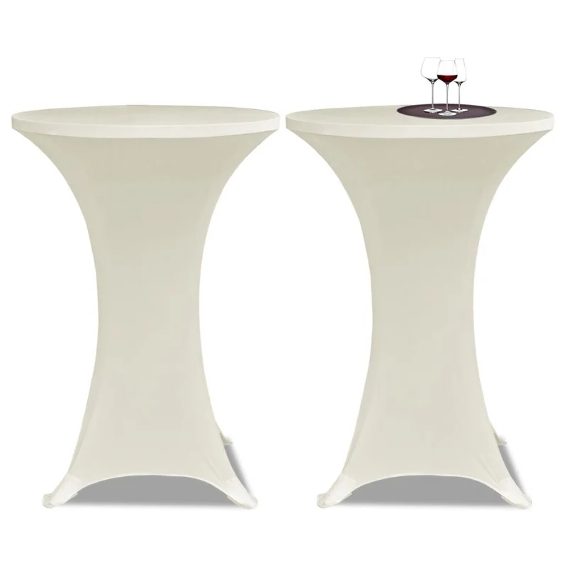 Housse de table 60 cm crème extensible 2 pcs DEC022498
