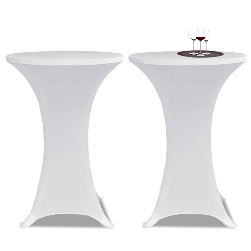 Housses élastiques de table Ø 60 cm Blanc 2 pièces DEC022492
