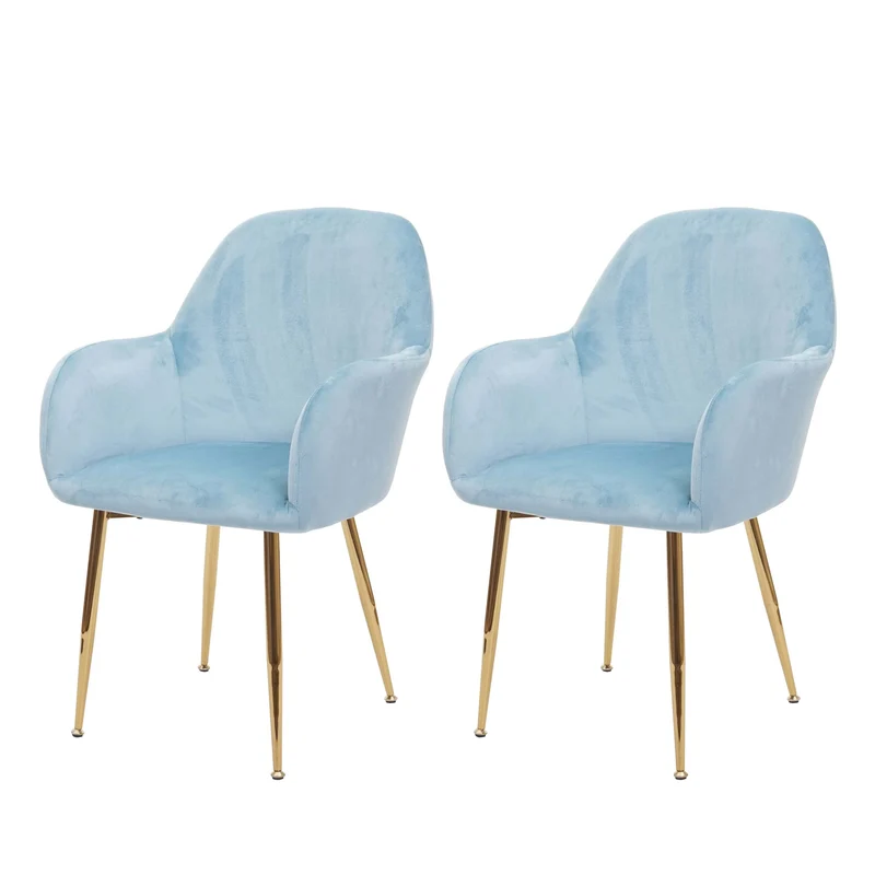 Lot de 2 chaises de salle à manger cuisine design rétro velours menthe pieds dorés 04_0000230