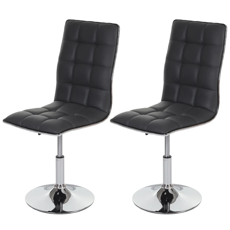 Lot de 2 chaises de salle à manger hauteur réglable en synthétique gris CDS04092