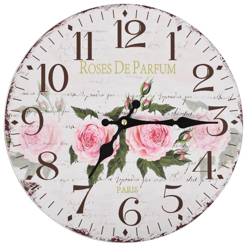 Horloge murale vintage Fleur 30 cm DEC022256