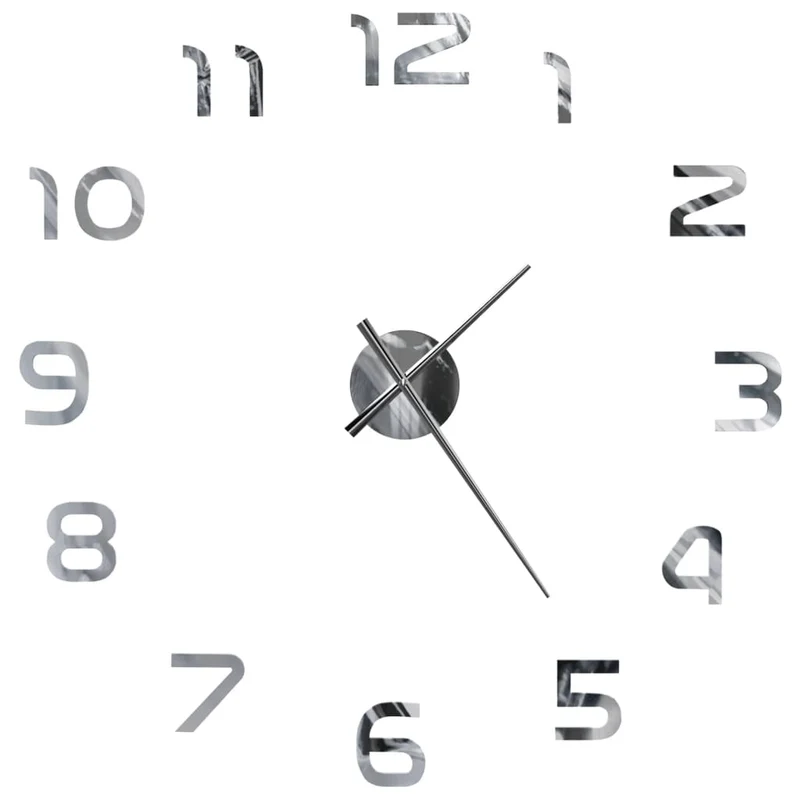 Horloge murale 3D Design moderne 100 cm XXL Argenté DEC022265