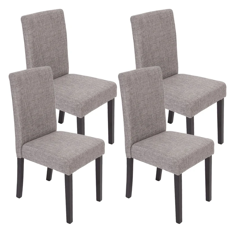 Lot de 4 chaises de salle à manger en tissu gris pieds foncés CDS04128