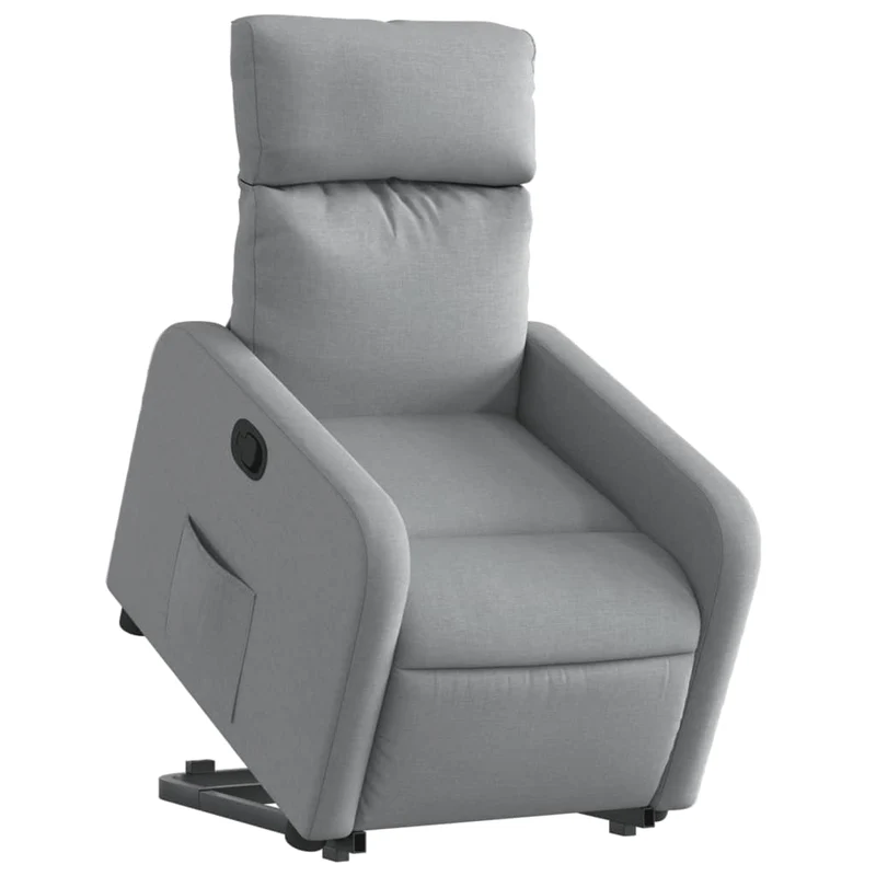 Fauteuil relax TV rembourrage confortable fonction de levage électrique en tissu gris clair DEC027911
