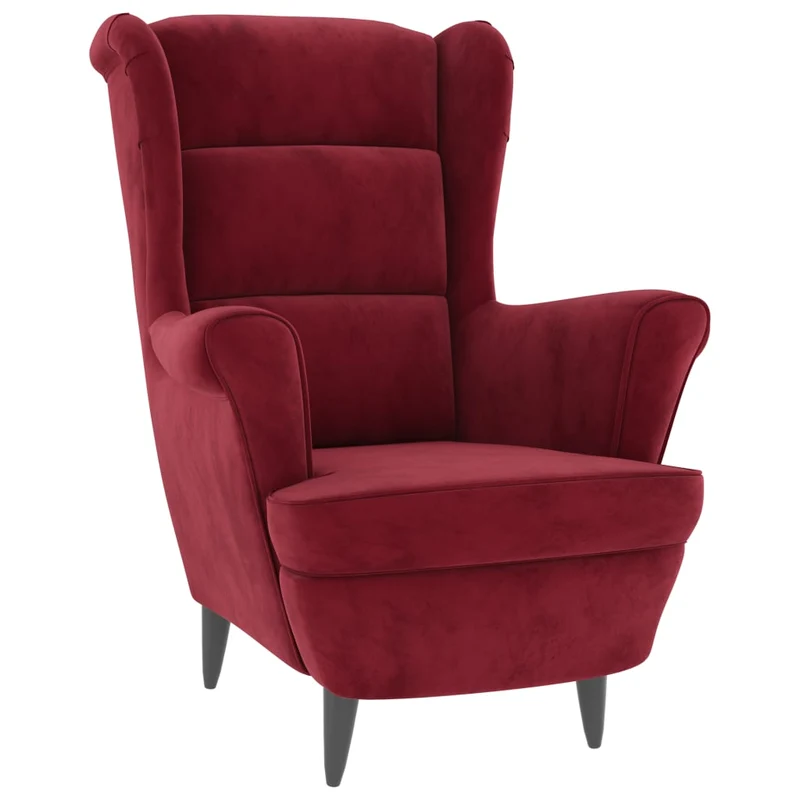 Fauteuil lounge TV design et moderne extra confort en velours rouge bordeaux DEC028671