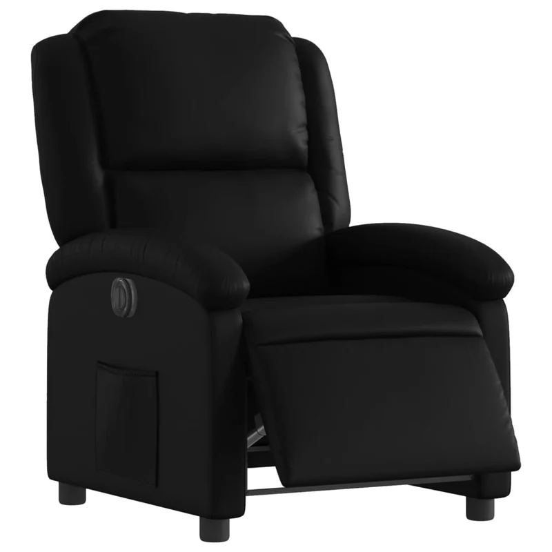 Fauteuil relax TV fonction d'inclinaison électrique très confortable en PVC noir DEC028468