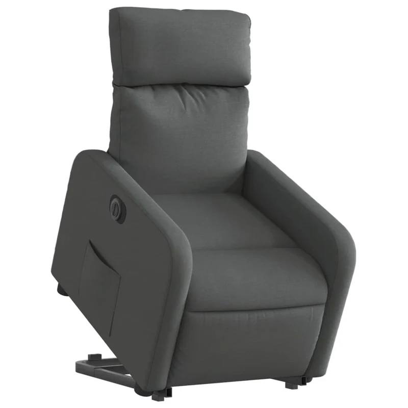 Fauteuil relax TV fonction de levage électrique très confortable en tissu gris foncé DEC028346