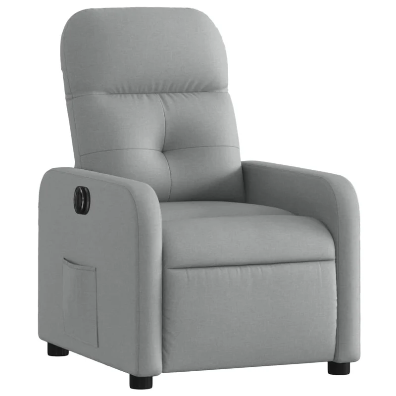 Fauteuil relax TV fonction d'inclinaison électrique très confortable en tissu gris clair DEC028328