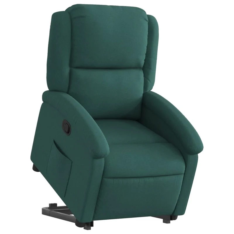 Fauteuil relax TV rembourrage confortable fonction de levage électrique en tissu vert foncé DEC028226