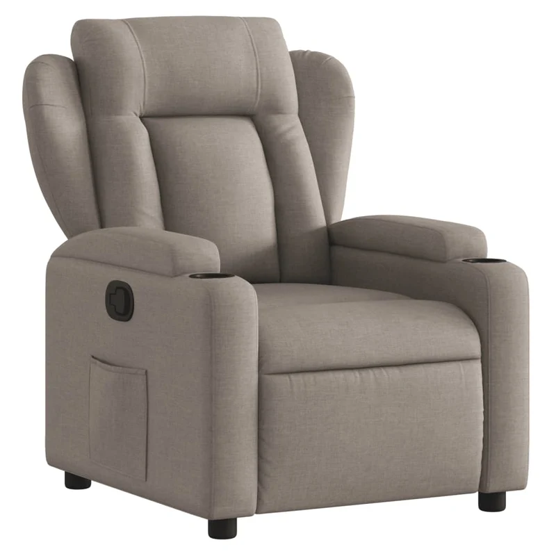Fauteuil relax TV rembourrage confortable fonction d'inclinaison manuelle en tissu taupe DEC028197