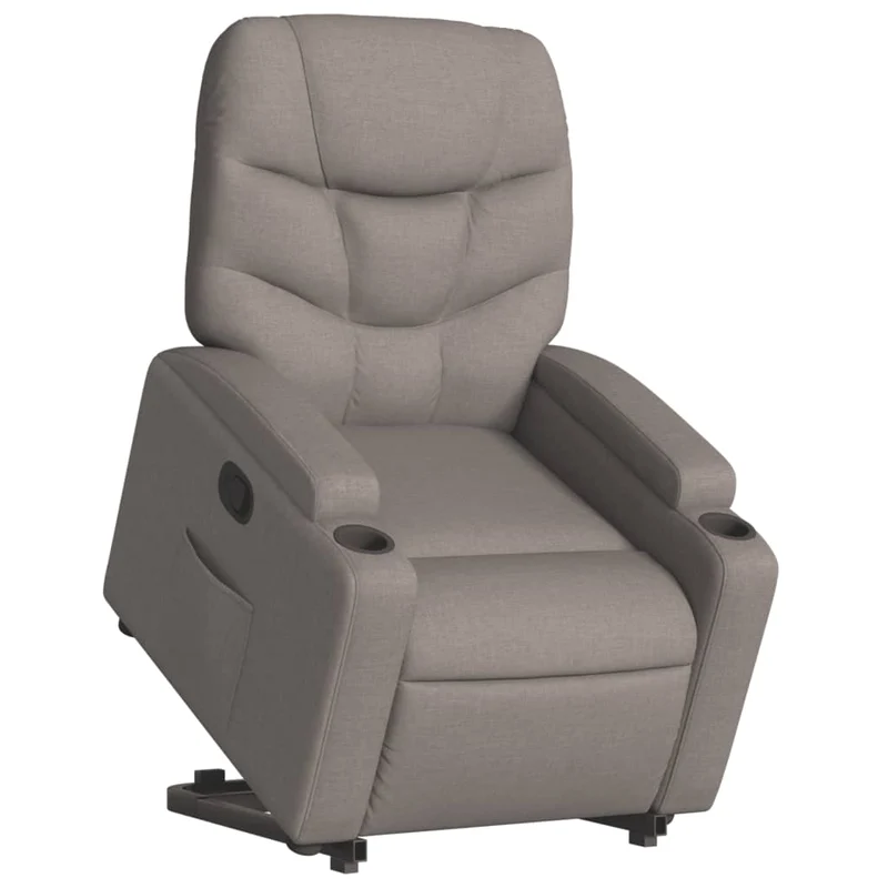 Fauteuil relax TV rembourrage confortable fonction de levage électrique en tissu taupe DEC028190