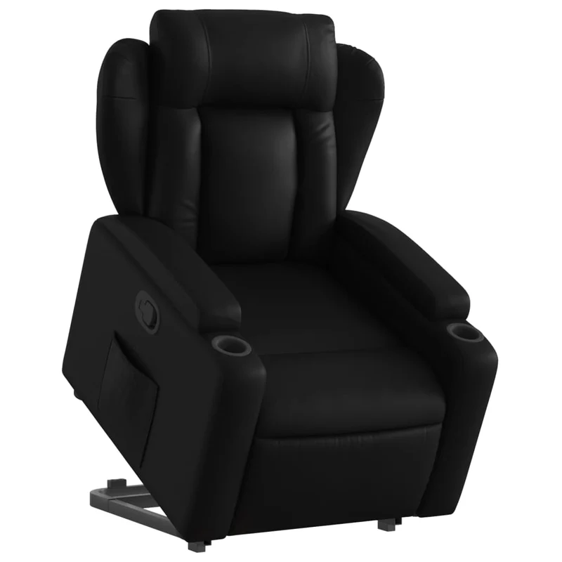 Fauteuil relax TV rembourrage confortable fonction de levage électrique en PVC noir DEC028088