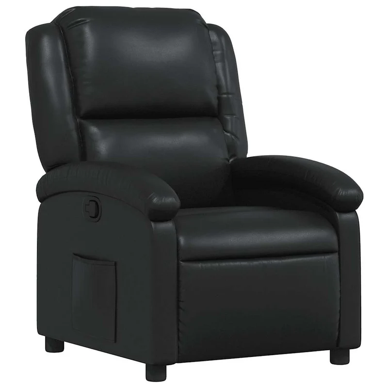 Fauteuil relax TV rembourrage confortable fonction d'inclinaison manuelle en PVC noir DEC028080