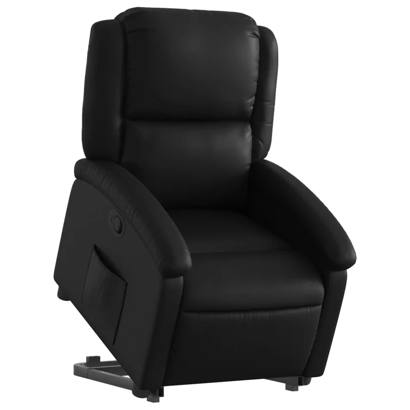 Fauteuil relax TV rembourrage confortable fonction de levage électrique en PVC noir DEC028070