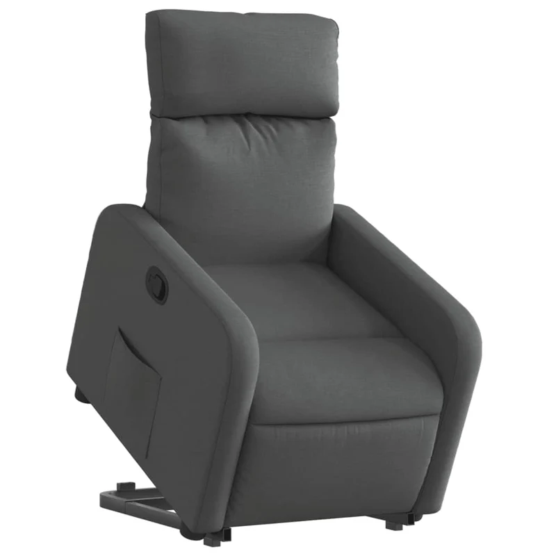 Fauteuil relax TV rembourrage confortable fonction de levage électrique en tissu gris foncé DEC027959