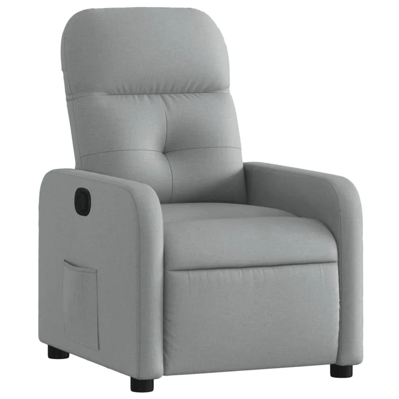Fauteuil relax TV rembourrage confortable fonction d'inclinaison manuelle en tissu gris clair DEC027916