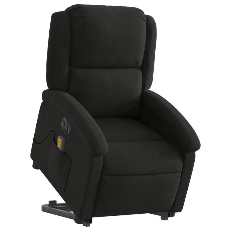 Fauteuil de relaxation fonction massage et inclinable en tissu noir DEC027821
