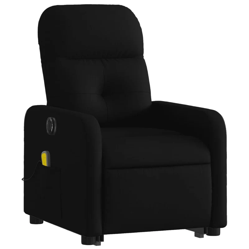 Fauteuil de relaxation fonction massage et inclinable fonction de levage électrique en tissu noir DEC027820