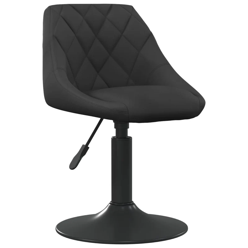 Chaise de salle à manger x1 siège pivotant et hauteur réglable en velours noir et cadre en acier noir DEC025055